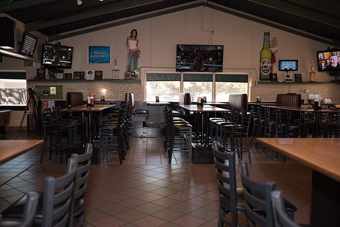 Restaurant interior with tables and chairs